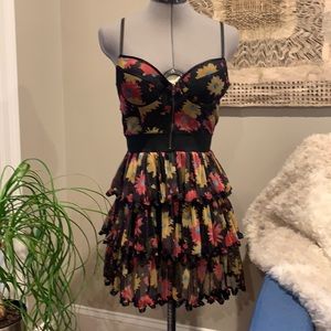 Corset Top Ruffled Mini Dress - Rachael and Chloe